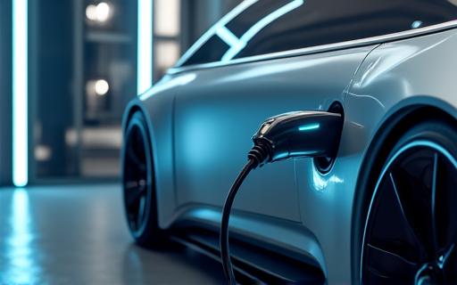 Vehículo eléctrico de última generación cargando